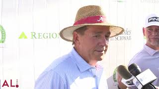 Nick Saban's daughter calls during press conference