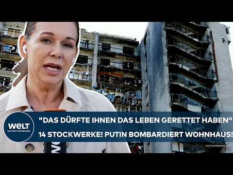 UKRAINE-KRIEG: Attacke der Russen! Sechs Gleitbomben! Eine schlägt in dieses vierstöckiges Wohnhaus!