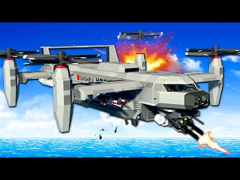 Helicopter Gunship CRASHES During Battle! (Stormworks)
