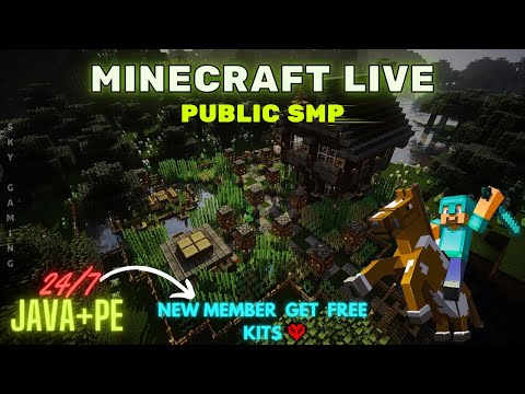SKY GAMING - MINECRAFT LIVE | PUBLIC SMP LIVE | ANYONE CAN JOIN | JAVA + BEDROCK SMP #minecraft