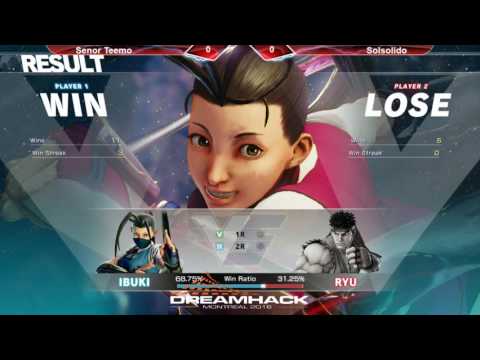 SenorTeemo VS Solsolido (DreamHack Montreal 2016 - SFV)