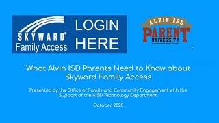 ALVIN ISD Skyward Family Access - Guide for parents