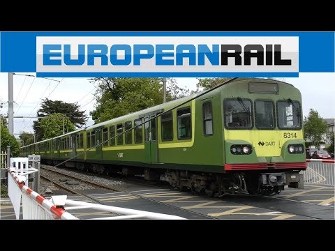 Irish Rail DART Trains at Merrion Gates Railway Level Crossing