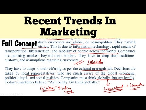 Recent Trends In Marketing bcom | Principles of Marketing | Full Concept