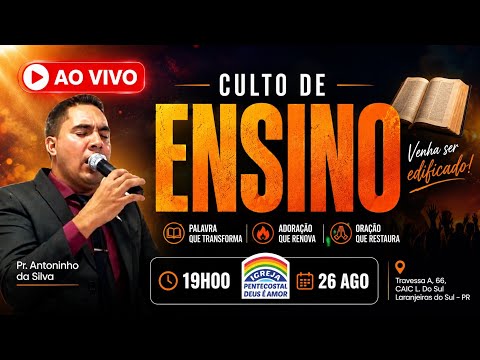 🔴 AO VIVO | DEUS TEM UMA PALAVRA PARA VOCÊ HOJE! 🔥📖  CULTO DE ENSINO