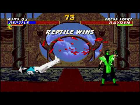 Ultimate Mortal Kombat Trilogy (Genesis) - Reptile MKI - Hardest - No Continues.