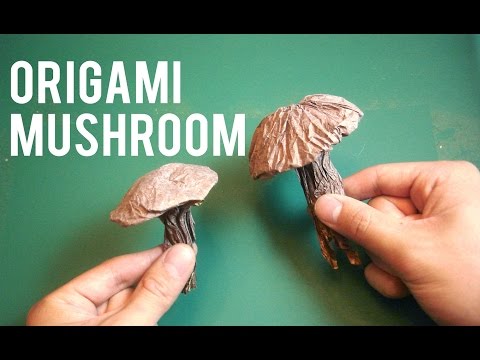 How to fold an easy origami mushroom