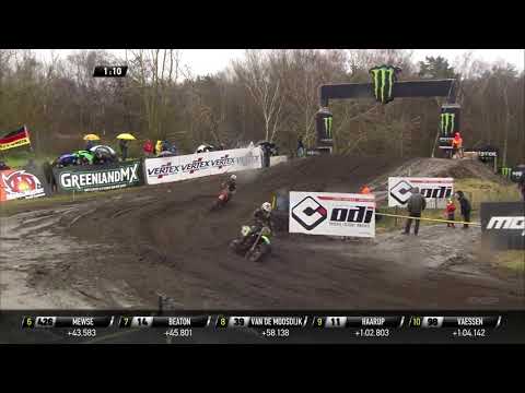 Jago Geerts passes Tom Vialle - MX2 Race 1 - MXGP of the Netherlands 2020