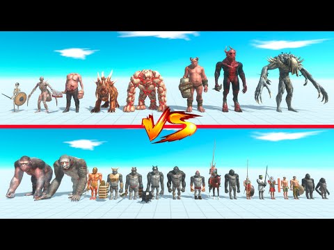 Infernals vs Mutant Primates + Ancient Humans - Animal Revolt Battle Simulator