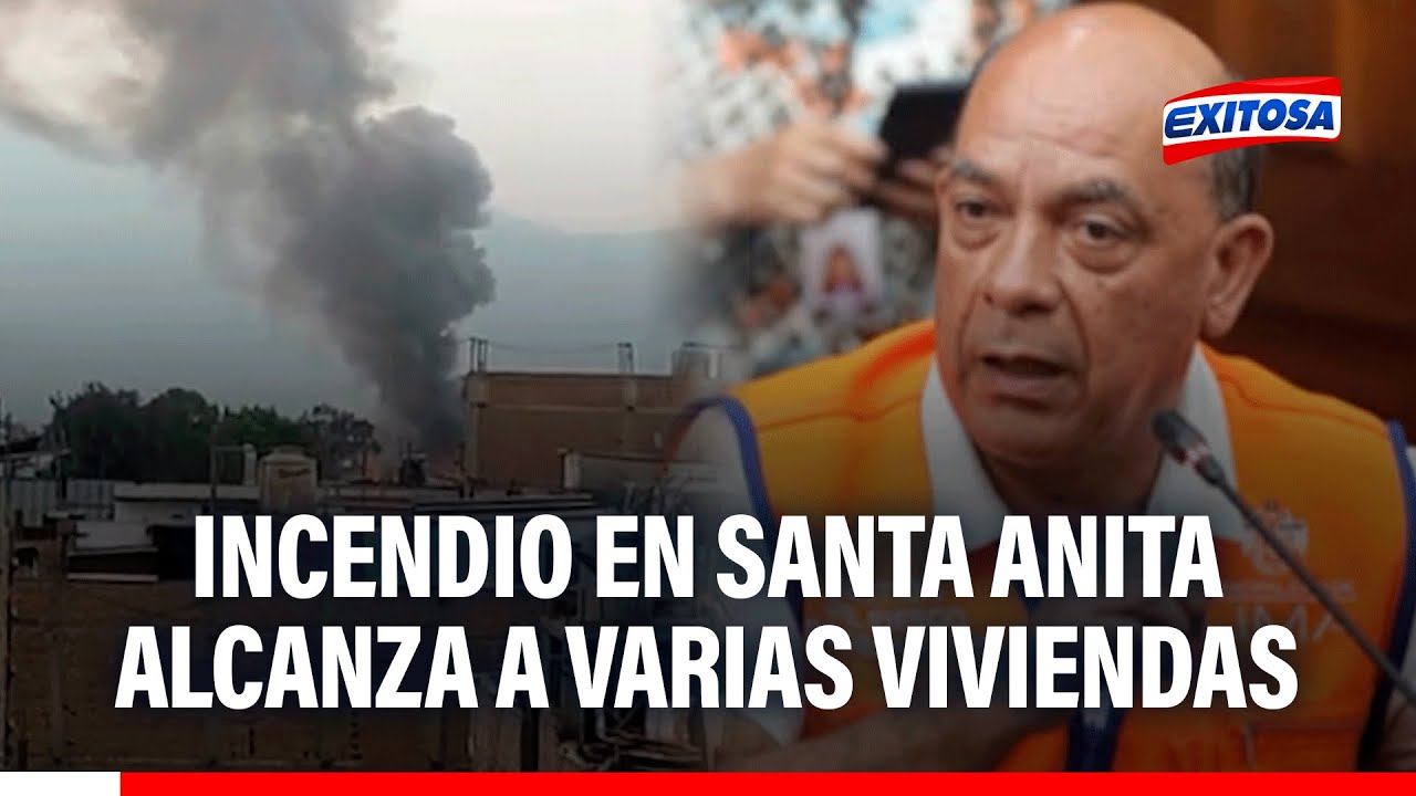 🔴🔵 Alerta en Santa Anita: Incendio originado en taller de pirotécnicos alcanza a varias viviendas