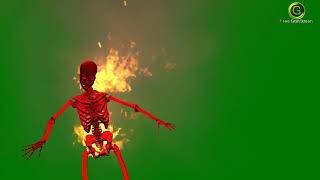 Burning Skeleton Green Screen HD