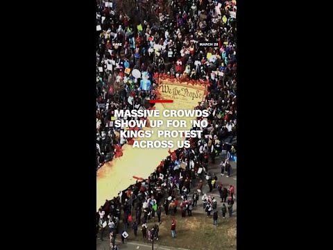 Massive crowds show up for 'No Kings' protest across US