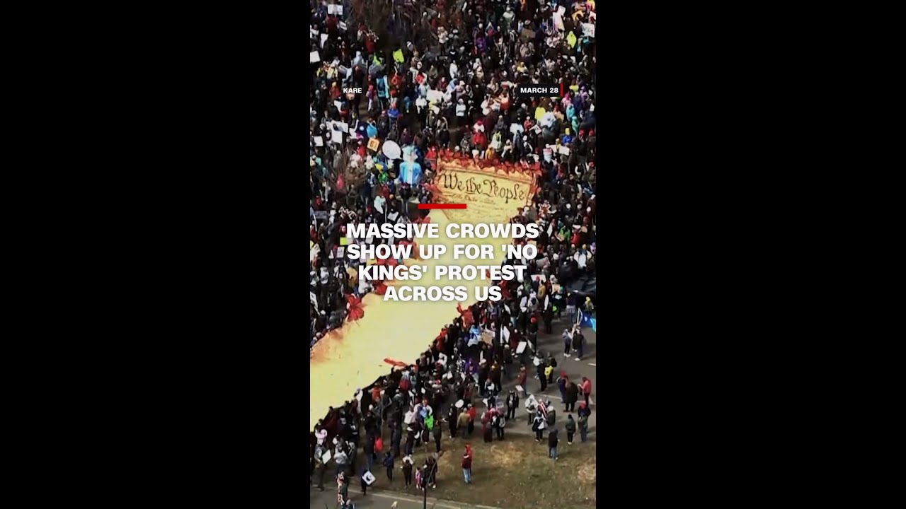 Massive crowds show up for 'No Kings' protest across US