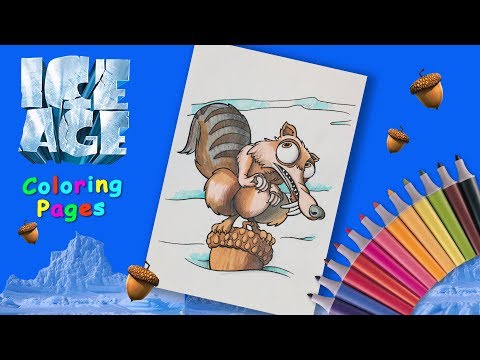 #IceAge #ColoringBook Coloring Scrat from Ice Age cartoon. Video