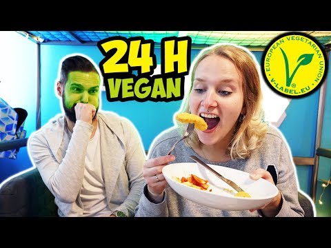 24 STUNDEN VEGAN ESSEN Challenge - Nina & Kaan ernähren sich 1 TAG REIN PFLANZLICH - Wer schaffts?