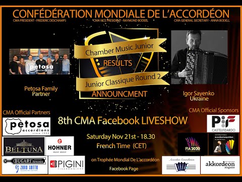 8th CMA Facebook Live Show - Nov 21st Igor Sayenko - Delegate and Jury (Ukraine), Petosa (Sponsor).