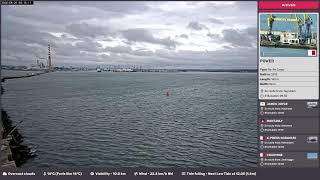 Dublin Port Poolbeg Lighthouse View: Live Ship Movements on the River Liffey