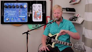 Video thumbnail for EHX Stereo Memory Man with Hazarai VS.  EHX Canyon by 60 Cycle Hum