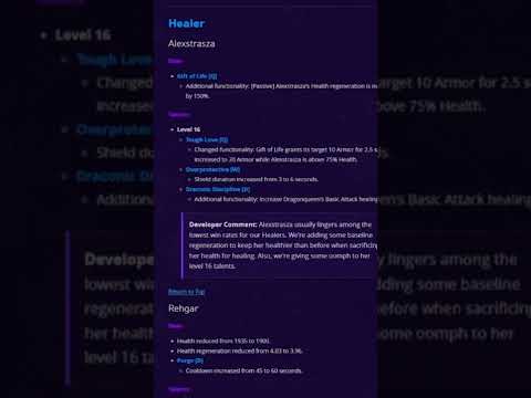 Heroes of the Storm Patch Notes with Pros #short