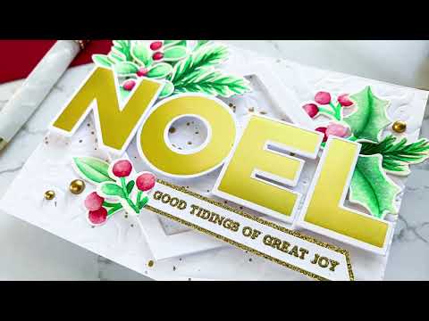 Watercoloring with Stencils using New Pinkfresh Studio Holiday Products!