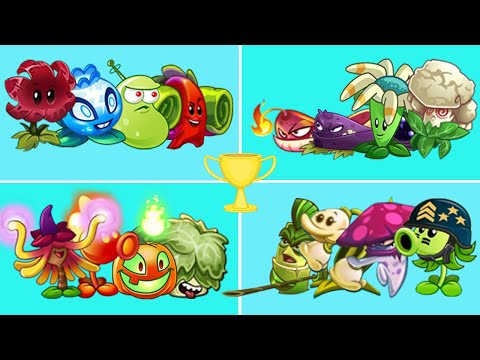 PvZ 2 Team Plant  - Team  (Nightcap + Bamboo Spartan) Vs 03 Team plants - Who Will Win?