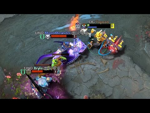 Topson's BOSS move vs 2 Heroes! Sidesteps Arrow then Kills Mirana!