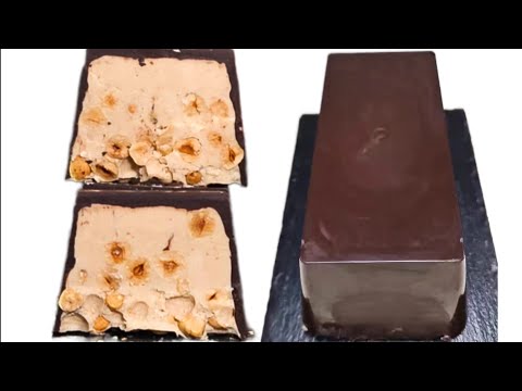TORRONE DI CIOCCOLATO MORBIDO ALLA NOCCIOLA-come fare la camicia di cioccolato lucida e morbida