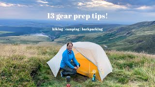 Hiking Camping & Backpacking Gear Preparation Tips