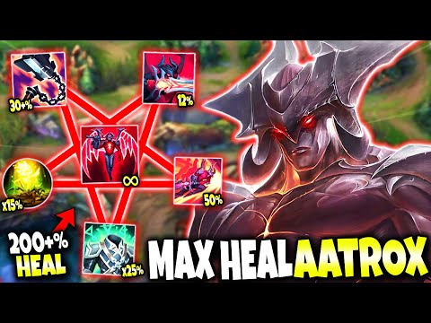 The KING of MAX HEAL BUILDS  ~ Aatrox got 200+% Total HEAL with this Build 🔥 LoL Top Aatrox Gameplay