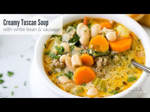Epic Creamy Tuscan White Bean Soup with Sausage Recipe | Comfort Food