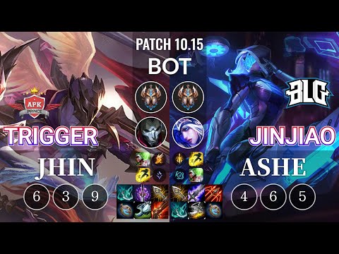 APK Trigger Jhin vs BLG Jinjiao Ashe Bot - KR Patch 10.15