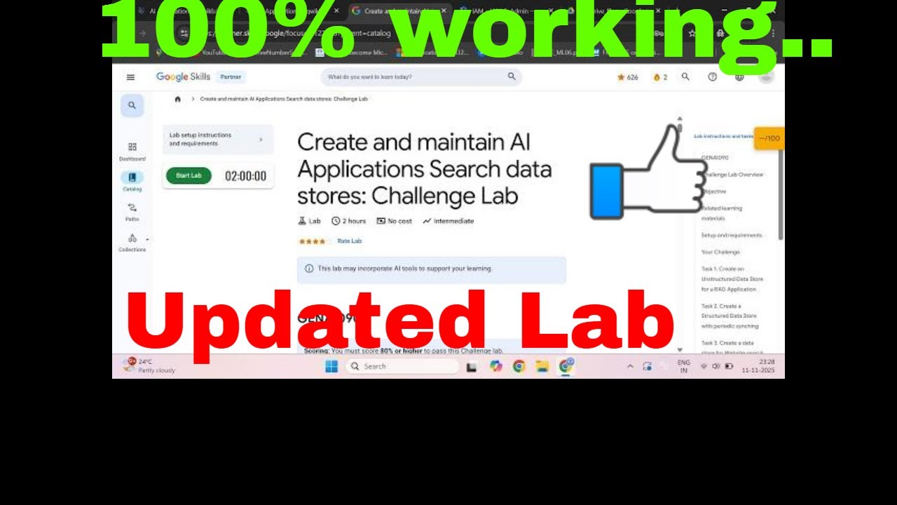 Create and maintain AI Applications Search data stores Challenge Lab