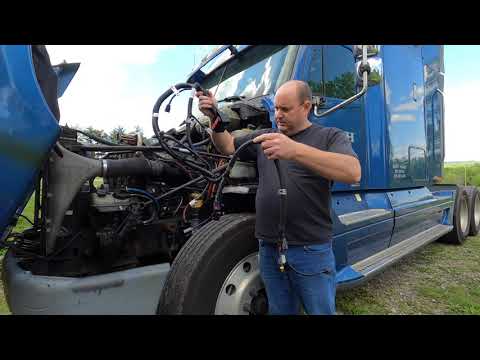 Trucking , Replacing Sensor Wiring Harness on 2007 Freightliner Columbia Detroit series 60 .