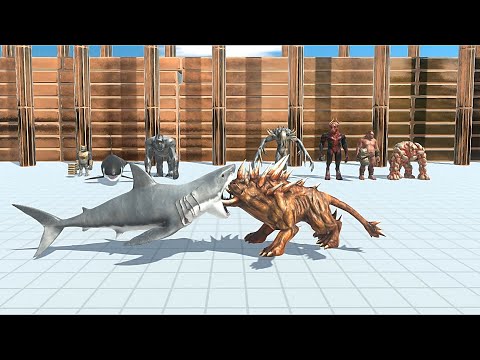 MUTANT PRIMATES + AQUATICS VS INFERNALS - Animal Revolt Battle Simulator
