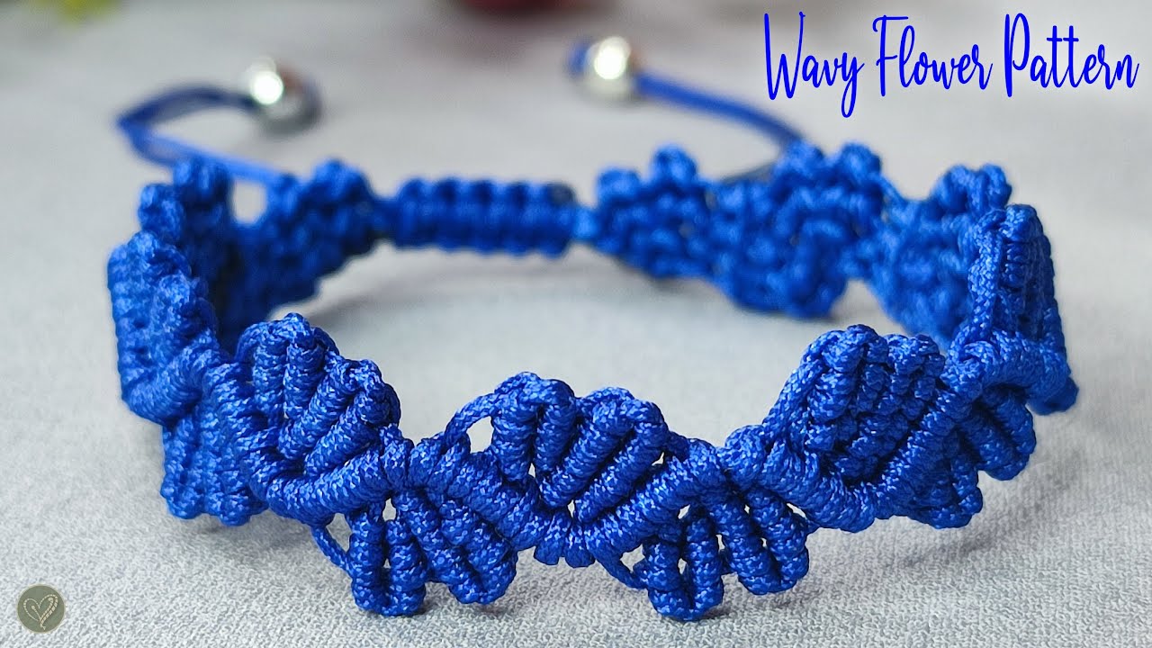 Macrame Bracelet Wavy Flower Pattern | Macrame Bracelet Tutorial