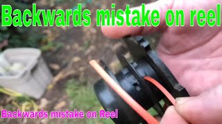 Restring a 2 sided spool on a string trimmer weed eater EASY!!