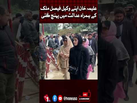 علیمہ خان وکیل فیصل ملک کے ہمراہ عدالت پہنچ گئیں