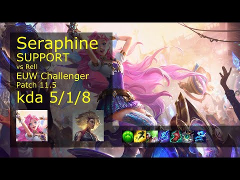 Seraphine Support & Kai'Sa vs Rell & Kalista - EUW Challenger 5/1/8 Patch 11.5 Gameplay