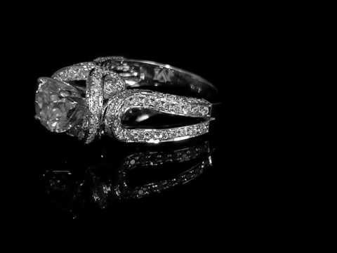 2.40 CT T.W. SI1  ROUND CUT DIAMOND ENGAGEMENT RING 14K SOLID WHITE GOLD