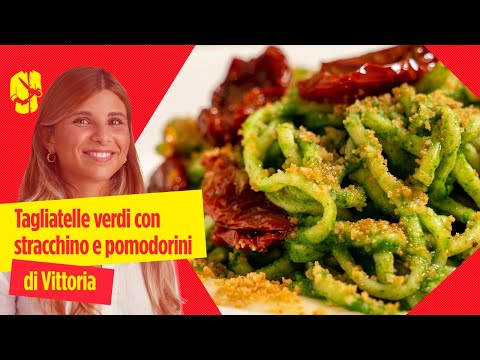 Ricetta irresistibile: spaghetti verdi con stracchino e pomodori confit!