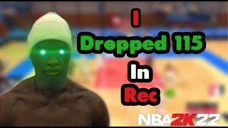 I DROPPED 115 POINTS IN REC WITH A TWO-WAY SHARPSHOOTER IN REC! THIS JUMPER IS THE BEST IN NBA 2K22!
