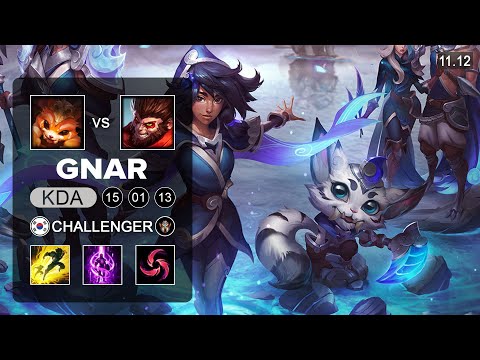 T1 Zeus Gnar Top vs Wukong - KR Challenger Patch 11.12