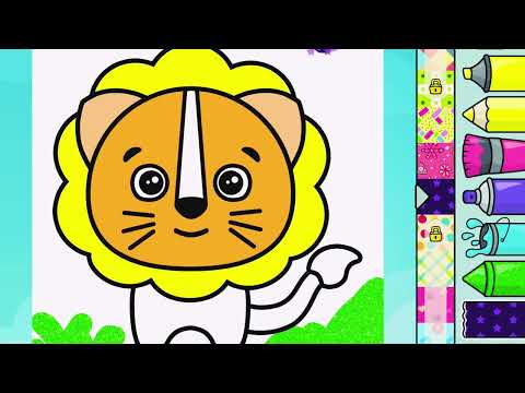 LION COLORING AND PAINTING FOR KIDS AND TODDLERS | DRAWING AND PAINTING BASICS #10
