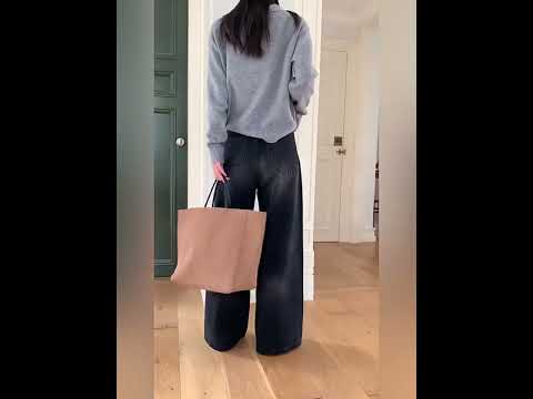 美式復古雪花水洗黑闊腿牛仔褲