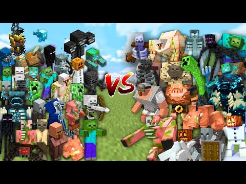 ALL MOBS vs ALL MUTANT MOBS in Minecraft Mob Battle