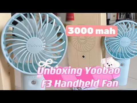 Unboxing Yoobao F3 3000mah Mini Rechargeable Handheld Fan with Handstrap |  Shopee Finds