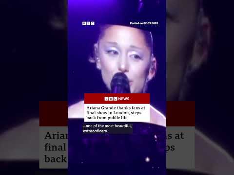 Ariana Grande completes tour and steps back from public life. #BBCNews
