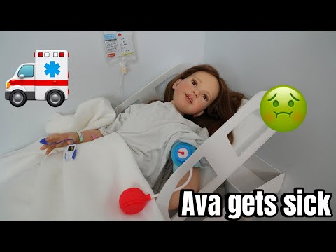Reborn child doll Ava gets sick and goes to the Hospital in Ambulance