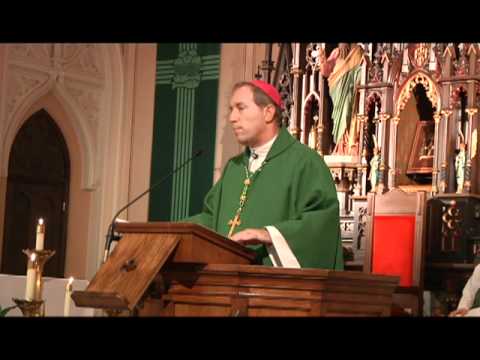 Bishop Robert Gruss Gives A Homily to Sacred Heart Cathedral