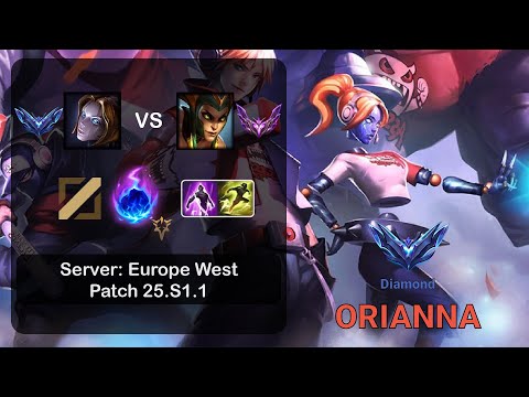 Orianna Mid vs Cassiopeia - EUW Diamond - Patch 25.S1.1